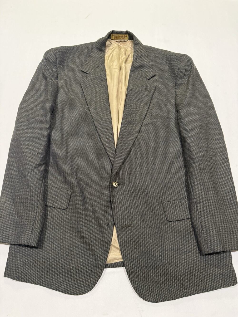 Vintage Nordstrom The Natural Style 46L Gray Wool Sport Coat Jacket Relaxed Fit